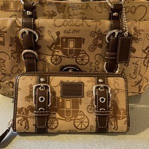 Coach handbag with matching wallet